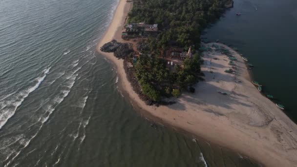 Luchtfoto Beelden Van Mooiste Stranden Van Konkan Kust Maharashtra Drone — Stockvideo