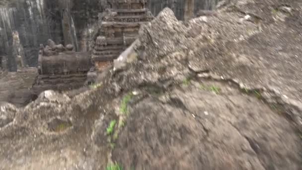 Храм Кайласа Печери Еллора Одним Найбільших Печерних Комплексів Світі Єктом — стокове відео