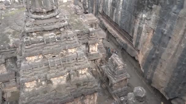 Kailasa Tempel Ellora Höhlen Ist Einer Der Größten Felshöhlenkomplexe Der — Stockvideo