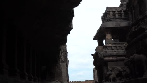 Tempio Kailasa Grotte Ellora Tratta Uno Dei Più Grandi Complessi — Video Stock