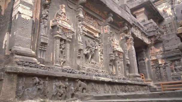 Kailasa Tempel Ellora Höhlen Ist Einer Der Größten Felshöhlenkomplexe Der — Stockvideo