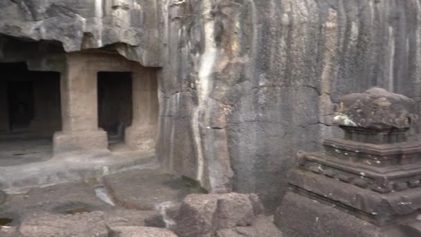 Chrám Kailasa Jeskyně Ellora Jedním Největších Skalnatých Jeskynních Komplexů Světě — Stock video
