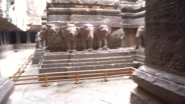 Kailasa Temple Ellora Caves One Largest Rock Cut Cave Complexes — Stock Video