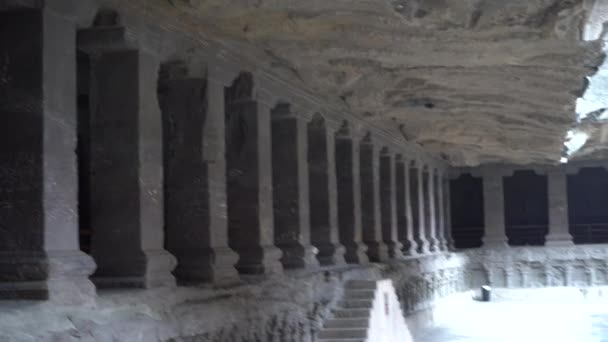 カイラサ寺院 エローラ洞窟 それは世界とユネスコの世界遺産の最大のロックカットされた洞窟の複合体の1つです — ストック動画