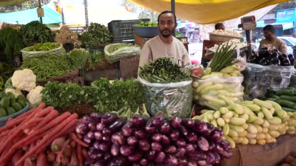 Nagpur Maharashtra India February Bruary 2024 Vvendors Selling Vegetables Street — 图库视频影像