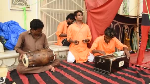 Jaipur Ινδια Αυγουστου 2019 Rajasthani Street Music His Traditional Dress — Αρχείο Βίντεο
