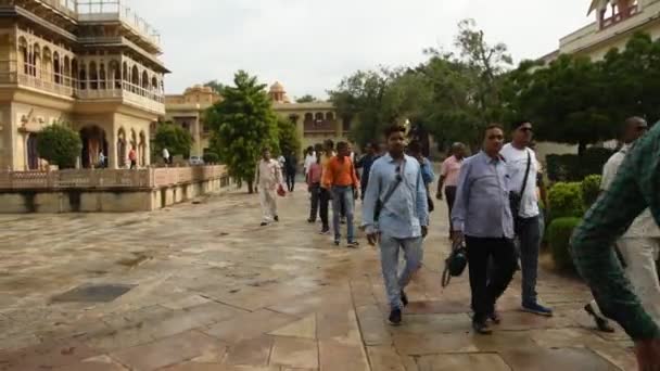 Jaipur India August 2019 Turisté Návštěva Městského Paláce Jaipuru Městský — Stock video