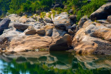 Dağ nehri manzarası, dağ deresi.