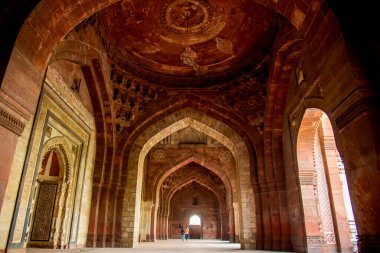 Delhi, Hindistan 'daki Purana Qila kalesinin mimarisi, Delhi' deki en eski bina, 16. yüzyıla dayanıyor..