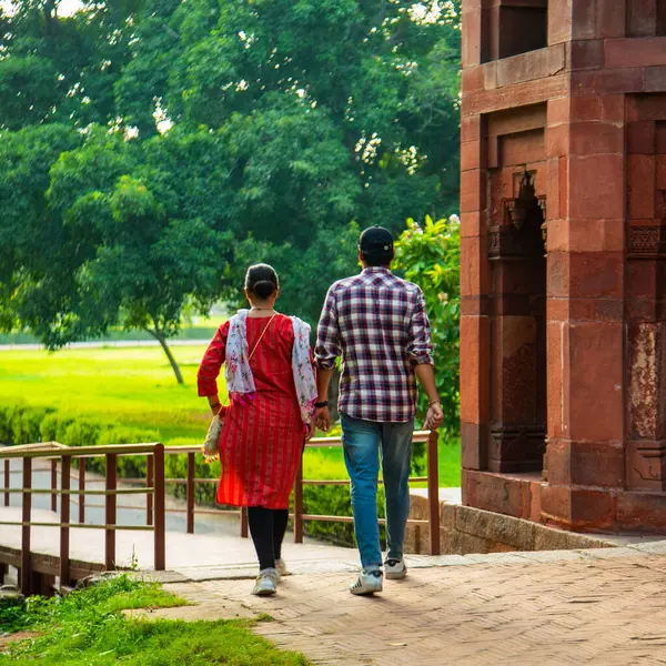 stock image DELHI, INDIA, August 24, 2022 : Tourist visit to the Purana Qila fort in Delhi, India, the oldest building in Delhi, dating back to the 16th Century