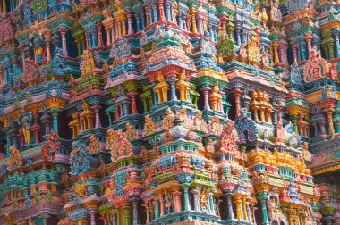 Details of Meenakshi Temple, One of the biggest and oldest temple in Madurai, India. clipart