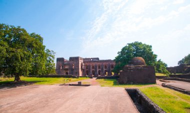 Baz Bahadur Palace in Mandu, Madhya Pradesh, India, the prominent tourist attraction at Mandu tourist destination. clipart