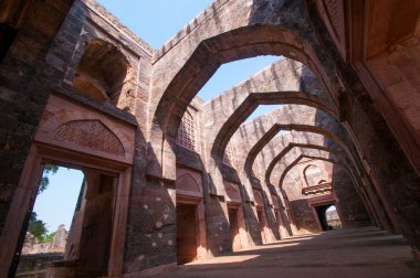 The Hindola Mahal or Swinging Palace was constructed by Hoshang Shah around 1425 C.E. It was probably a meeting hall, Mandu, Madhya Pradesh, India. clipart