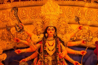 Tanrıça Durga Idol, Durga puja, Hindistan.