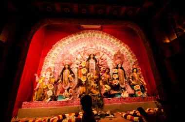 Tanrıça Durga Idol, Durga puja, Hindistan.