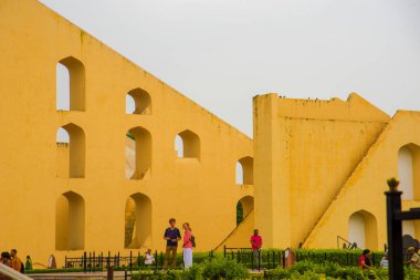 Jantar Mantar observatory complex and its Astronomical instruments in Jaipur, Rajasthan, India. It is UNESCO World Heritage Site. clipart