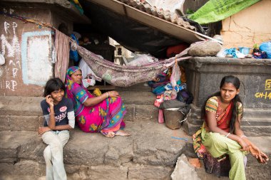 NASHIK, INDIA, 27 Ağustos 2015: Simhastha Kumbh Mela 'daki Hindu dindarlar.