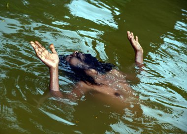NASHIK, INDIA, 27 Ağustos 2015: Kumbh Mela 'daki kutsal adam Hindu sadhus' un portresi