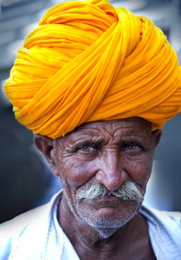 NASHIK, INDIA, 27 Ağustos 2015: Kumbh Mela 'daki kutsal adam Hindu sadhus' un portresi