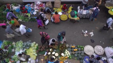 MUMBAI, INDIA, 28 Aralık 2024: Satıcı ve Dadar çiçek pazarındaki insanlar.
