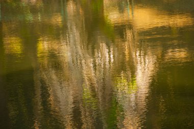 Güneş ışığının su yüzeyindeki yansıması..
