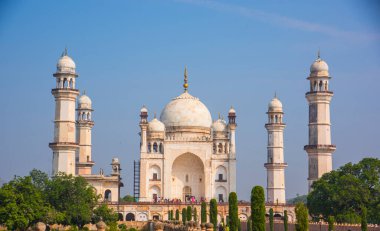 Tajmahal 'in' Bibi ka Makbara 'kopyası. Tarihi yer Aurangabad, Maharashtra, Hindistan.