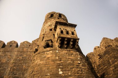 Aurangabad yakınlarındaki Antik Daulatabad kalesi, Maharashtra, Hindistan, MS 14. yüzyılda inşa edildi.