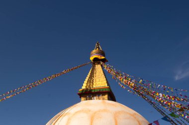 Katmandu, Nepal 'deki Boudhanath Stupa, UNESCO Dünya Mirası Bölgesi.
