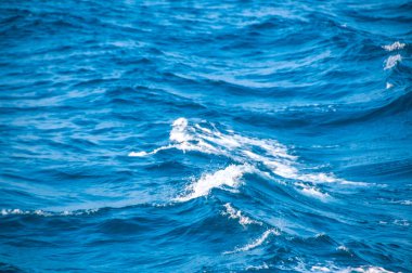 Okyanus dalgası arka planı, soyut mavi deniz suyu..