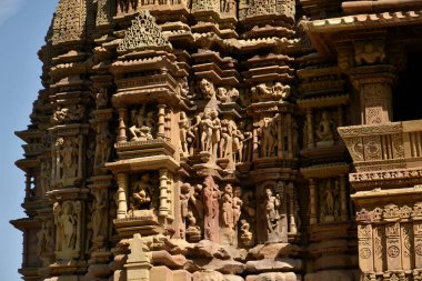 Khajuraho Tapınağı, UNESCO 'nun dünya mirası, Khajuraho, Madhya Pradesh, Hindistan.