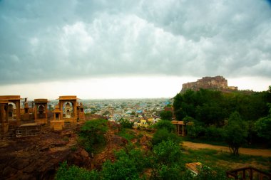 Hindistan 'ın ünlü Rajasthan turistik beldesi Mehrangarh Kalesi, Jodhpur, Rajasthan, Hindistan