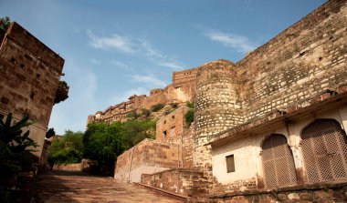 15. yüzyılın dış görünüşü Mehrangarh Kalesi Jodhpur, Hindistan.