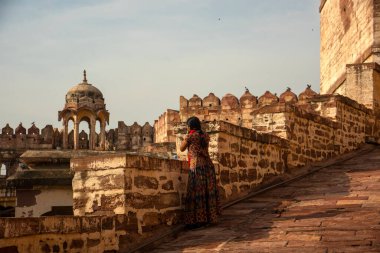 15. yüzyılın dış görünüşü Mehrangarh Kalesi Jodhpur, Hindistan.