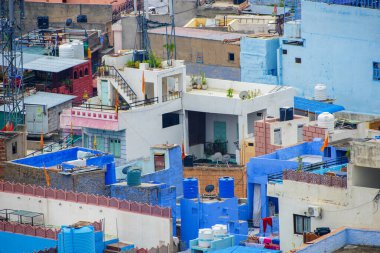 Mavi Şehir olarak da bilinen Jodhpur 'un hava manzarası Mehrangarh Kalesi, Jodhpur, Rajasthan, Hindistan