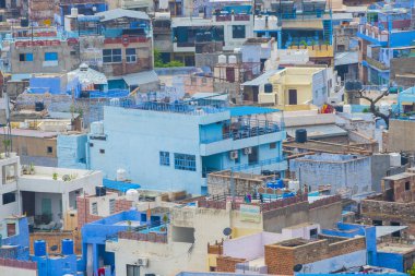 Mavi Şehir olarak da bilinen Jodhpur 'un hava manzarası Mehrangarh Kalesi, Jodhpur, Rajasthan, Hindistan