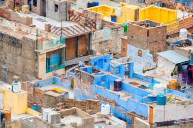 Mavi Şehir olarak da bilinen Jodhpur 'un hava manzarası Mehrangarh Kalesi, Jodhpur, Rajasthan, Hindistan