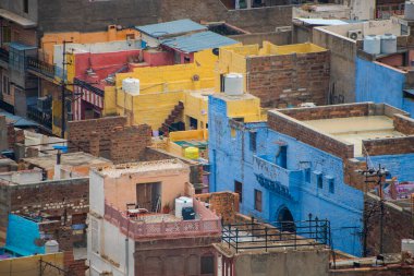 Mavi Şehir olarak da bilinen Jodhpur 'un hava manzarası Mehrangarh Kalesi, Jodhpur, Rajasthan, Hindistan