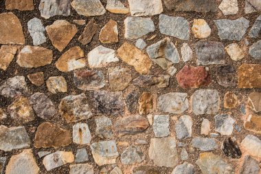 Antik taş duvarın arka planı, eski kale taşı duvar dokusu, taş yüzeylerin deseni..
