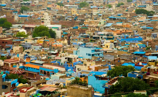 Mavi Şehir olarak da bilinen Jodhpur 'un hava manzarası Mehrangarh Kalesi, Jodhpur, Rajasthan, Hindistan