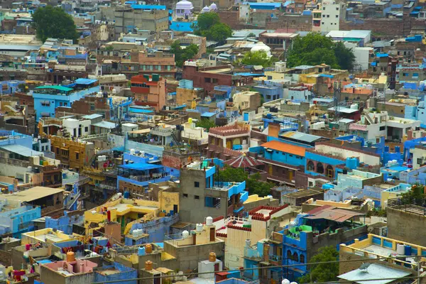 Mavi Şehir olarak da bilinen Jodhpur 'un hava manzarası Mehrangarh Kalesi, Jodhpur, Rajasthan, Hindistan
