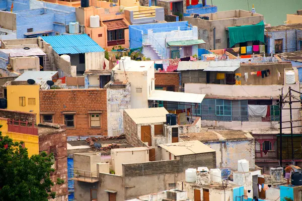 Mavi Şehir olarak da bilinen Jodhpur 'un hava manzarası Mehrangarh Kalesi, Jodhpur, Rajasthan, Hindistan
