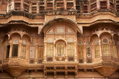 15. yüzyılın dış görünüşü Mehrangarh Kalesi Jodhpur, Hindistan.