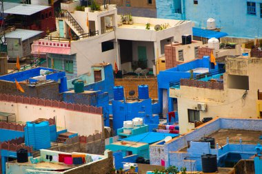 Mavi Şehir olarak da bilinen Jodhpur 'un hava manzarası Mehrangarh Kalesi, Jodhpur, Rajasthan, Hindistan