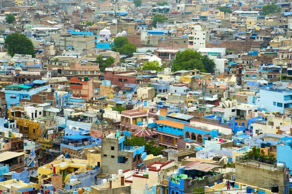 Mavi Şehir olarak da bilinen Jodhpur 'un hava manzarası Mehrangarh Kalesi, Jodhpur, Rajasthan, Hindistan