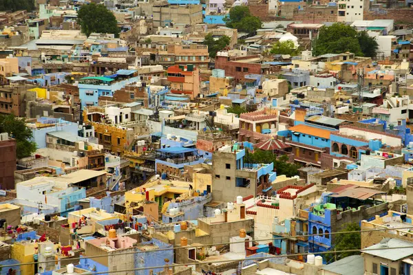 Mavi Şehir olarak da bilinen Jodhpur 'un hava manzarası Mehrangarh Kalesi, Jodhpur, Rajasthan, Hindistan