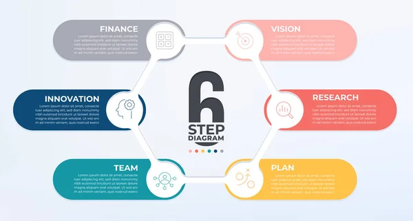 Step Circular Diagram Template Business Circular Infographic Icon — Vetor de Stock
