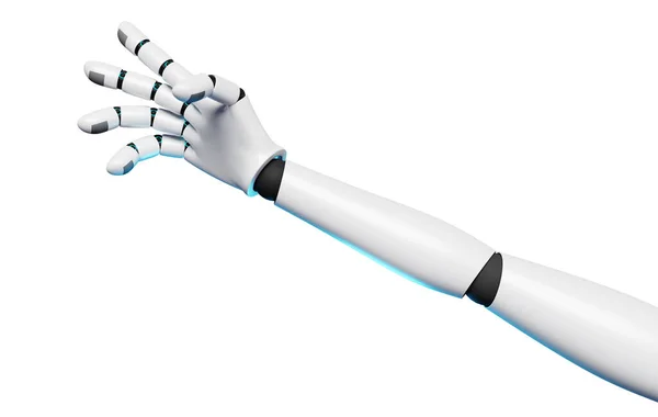 Begreppet Artificiell Intelligens Robot Hand Render Tech Anslutning Mellan Liv — Stockfoto