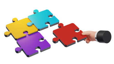 İki Yapboz Parçasını Birleştiren Eller İnce Satır Simgesi - Düzenlenebilir Vuruş