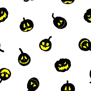 Şirin balkabakları pürüzsüz desen. Tekstil için tasarım, kıyafetler için parmak izi. Vektör illüstrasyonu.