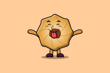 Çağdaş şirin çizim tarzında gösterişli ifadesi olan sevimli çizgi film Kurabiyeleri karakteri